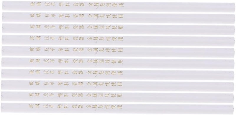 كلاراكو ١٠ أقلام تحديد بيضاء، طباشير خياطة للأقمشة والزجاج والجلد، لون أبيض - Image 2