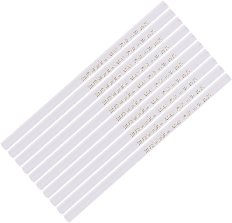 كلاراكو ١٠ أقلام تحديد بيضاء، طباشير خياطة للأقمشة والزجاج والجلد، لون أبيض - Image 4