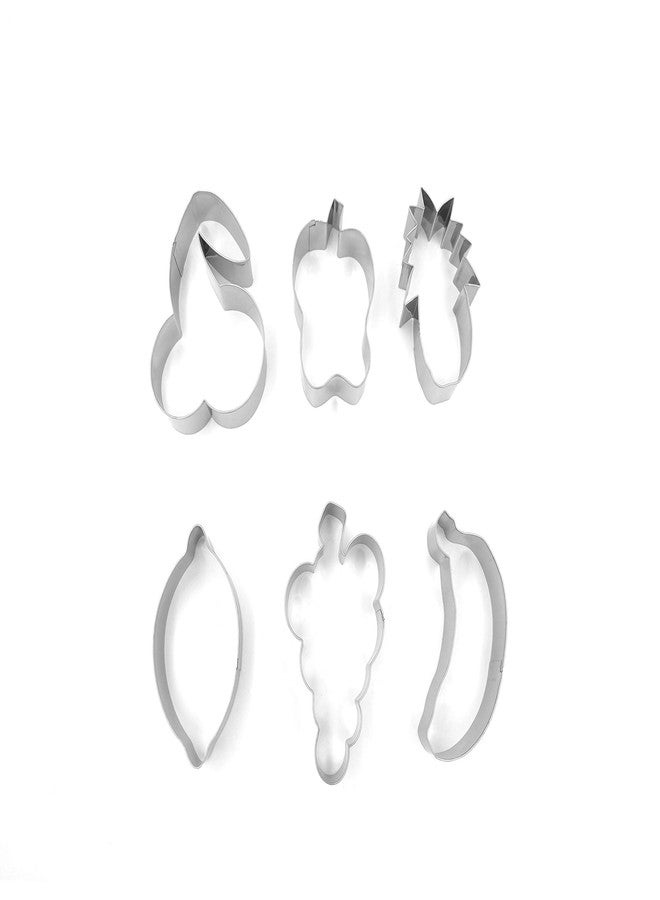 JOKUMO Fruit Cookie Cutters Set - 6PC High Grade 430 Stainless Steel -Apple, Banana, Cherry, Lemon, Grape, Pineapple - Image 2