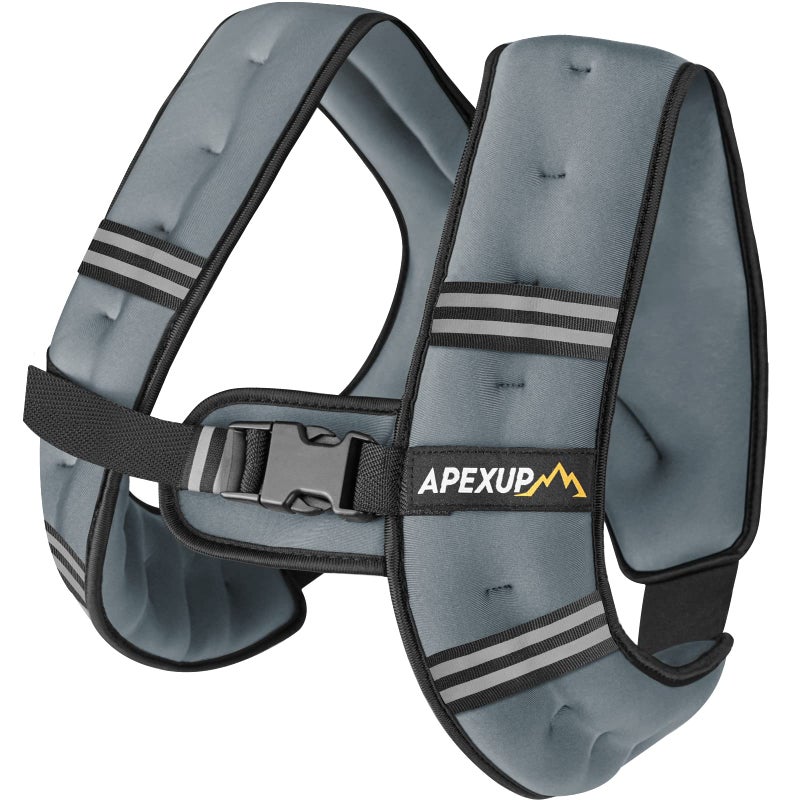 APEXUP 10lbs Weighted Vest Men Women, Weight Vest for Women Workout Equipment for Strength Training Running (Grey) - Image 1