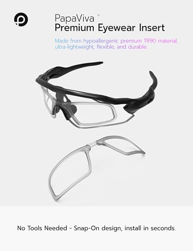 PapaViva Insert ClipOn Lens Carrier for Oakley Radar EV Path Asian FitRadar EV PitchRadar EV Advancer OO9208 OO9275 OO9211 OO9442 Grey - Image 3