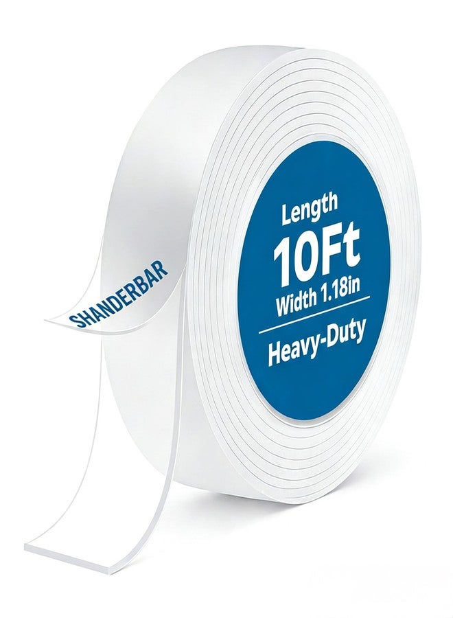 SHANDERBAR Nano Heavy Duty Double Sided Tape, Multi-Purpose Removable Mounting Adhesive Tape, Washable Strong Sticky Wall Strips, Transparent Poster Mat for Folder Items, Household 9.8 P - Image 1