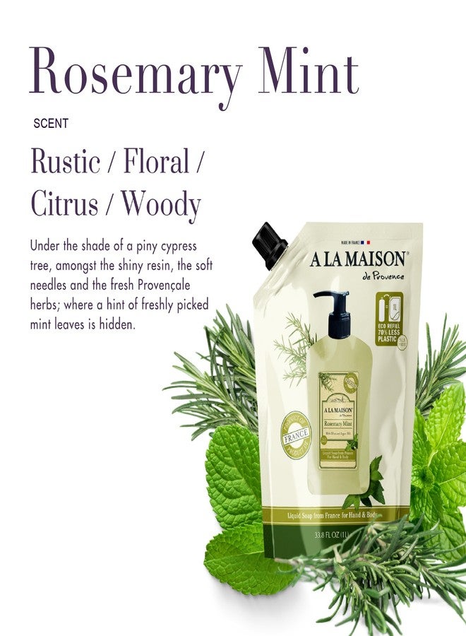A LA MAISON Rosemary Mint Hand Soap Refill Pouches, 33.8 Fl Oz, 3 Pack - Image 2