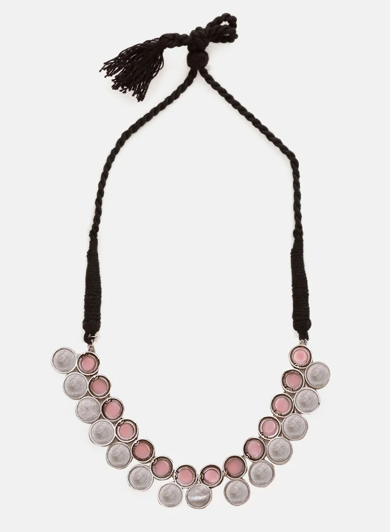 Priyaasi Brass Quartz Stone Studded Oxidised Necklace