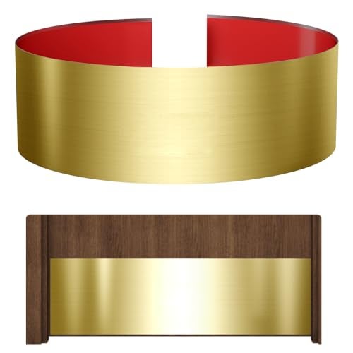Sanbege Stainless Steel Door Kick Plate, 6" x 30" Door Push Plate, Self Adhesive Kickplate for 32" Doors Interior or Exterior (Brushed Gold) - Image 1