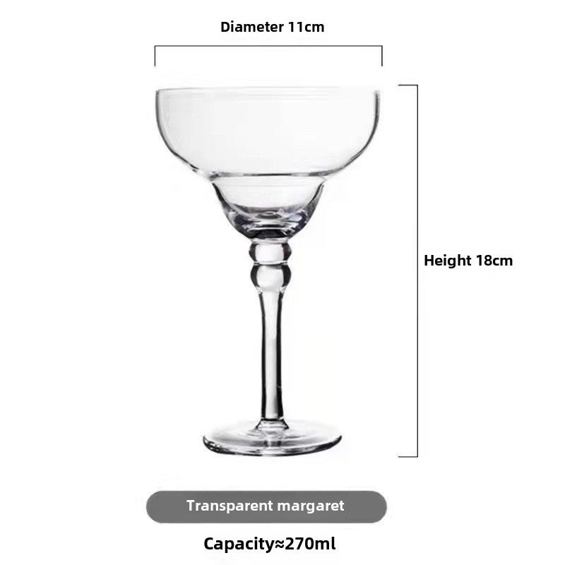 Painted Margarita Wine Glass Crystal Glass Hand-painted Cocktail Mug Alicia Home Goblet(Transparent Margaret) - Image 1
