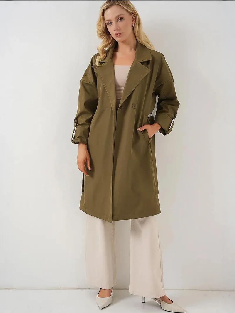 BIG DART BDART Belted Double Breasted Trench Coat