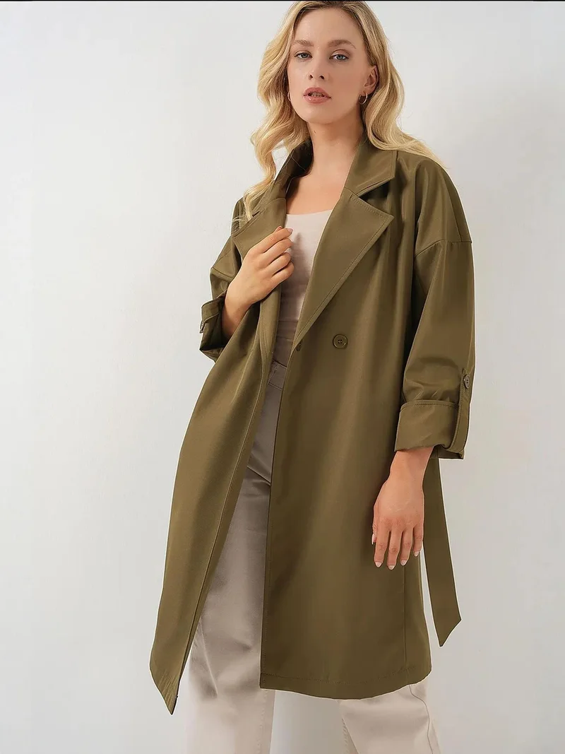 BIG DART BDART Belted Double Breasted Trench Coat