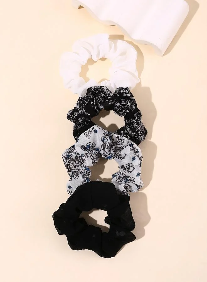 Take Two Set of 4 - Printed Fashion Hair Scrunchies
