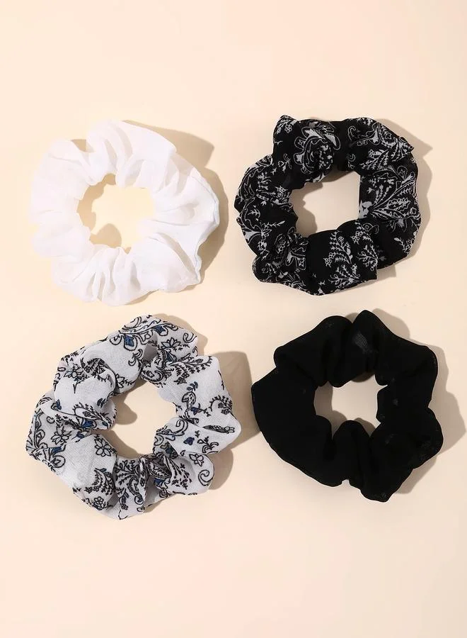 Take Two Set of 4 - Printed Fashion Hair Scrunchies