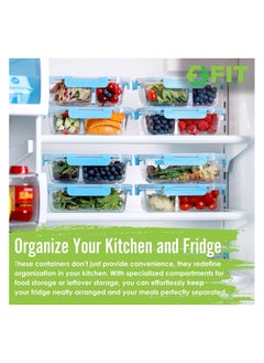 Mash MASH 1 & 2 & 3 Compartment Glass Meal Prep Containers [3, 35 oz] - Glass Lunch Containers, Food Storage Containers with Lids, Food Prep Containers, Glass Bento Box for Kids & Adults, Bento Lunch Box  - Image 3