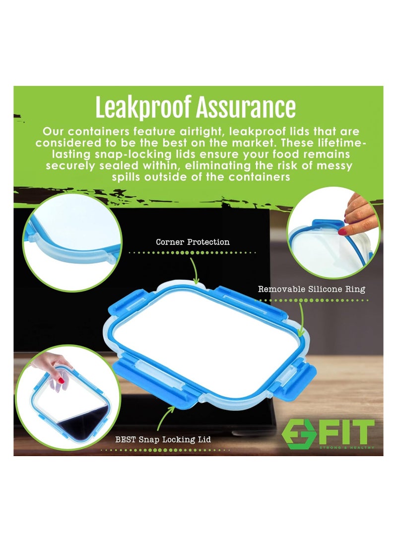 MASH 1 & 2 & 3 Compartment Glass Meal Prep Containers [3, 35 oz] - Glass Lunch Containers, Food Storage Containers with Lids, Food Prep Containers, Glass Bento Box for Kids & Adults, Bento Lunch Box - Image 4