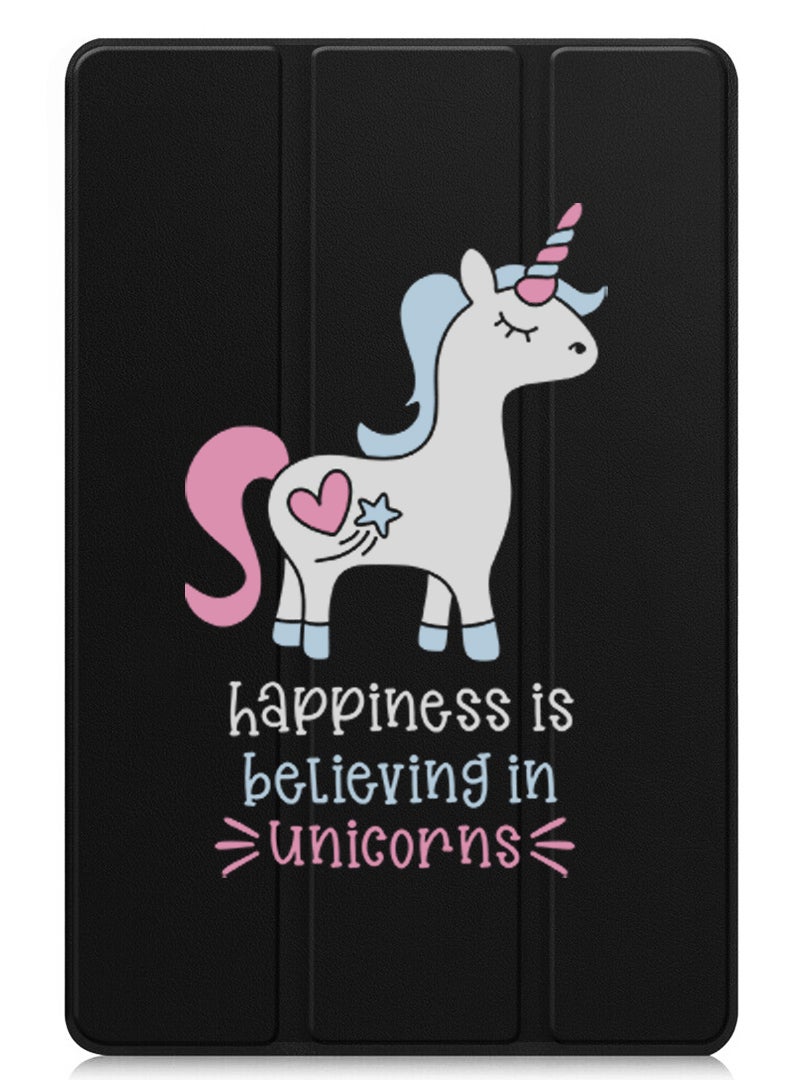 Theodor Protective Flip Case For Huawei MatePad SE 11 (2024) With Trifold Stand Auto Wake Sleep Shockproof Cover Happiness is believing in Unicorns - Image 1