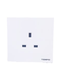 13A Socket without Switch white Slim Piano