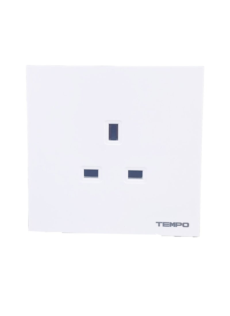 TEMPO - 13A Socket without Switch white Slim Piano - Image 1