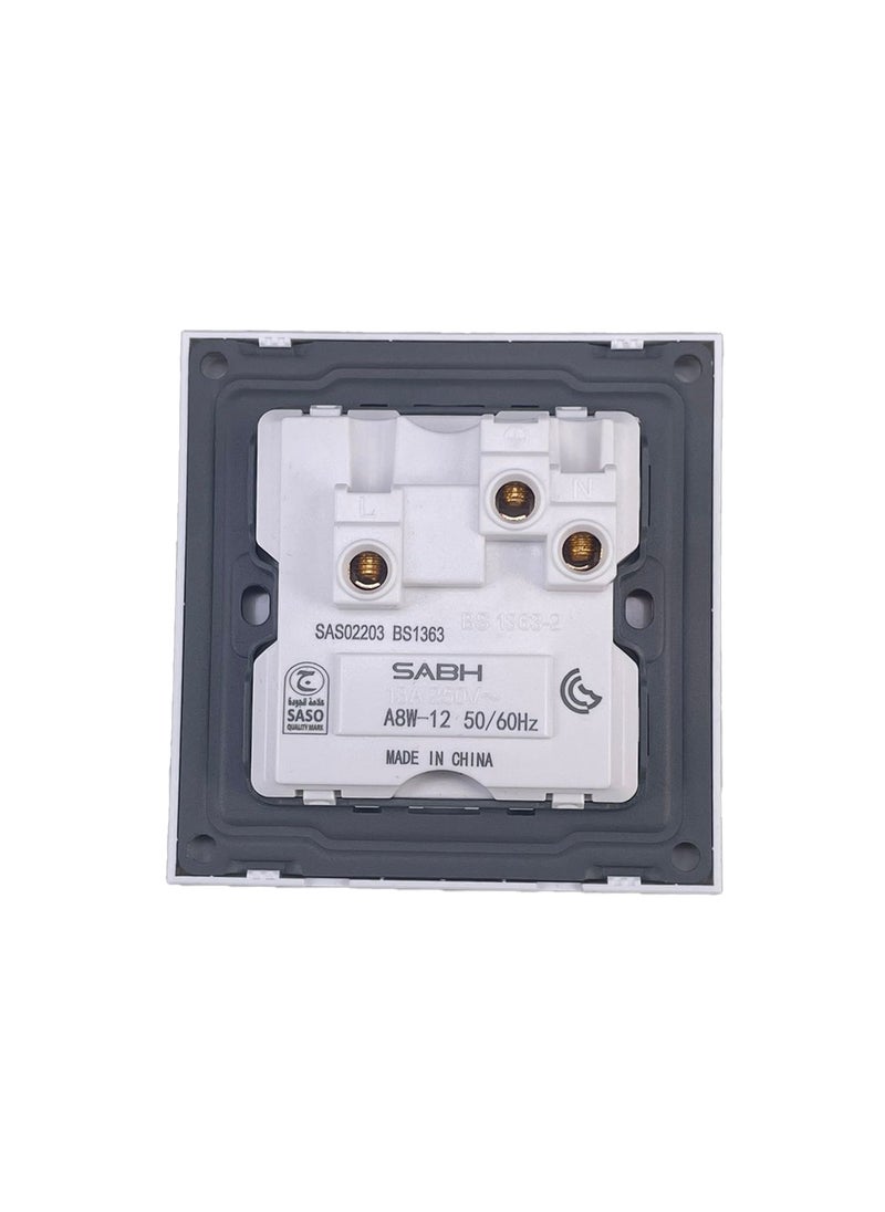 TEMPO - 13A Socket without Switch white Slim Piano - Image 1