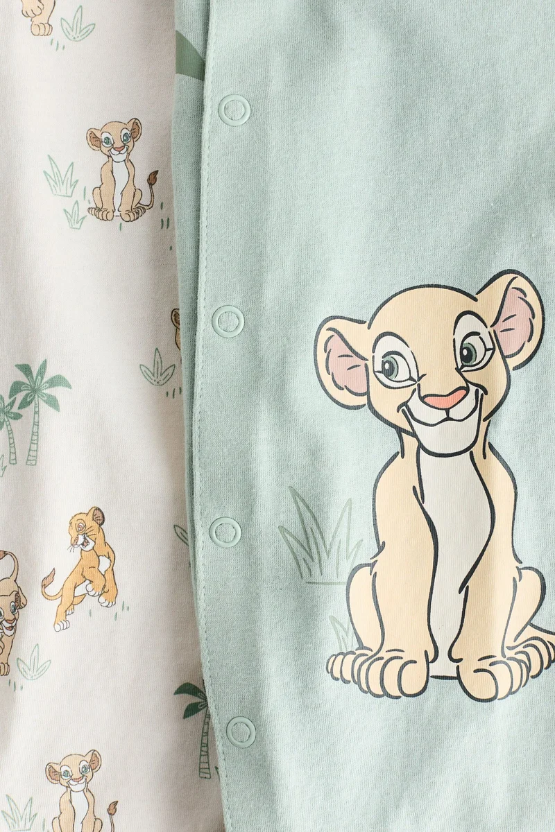 H&M 2-pack printed cotton sleepsuits