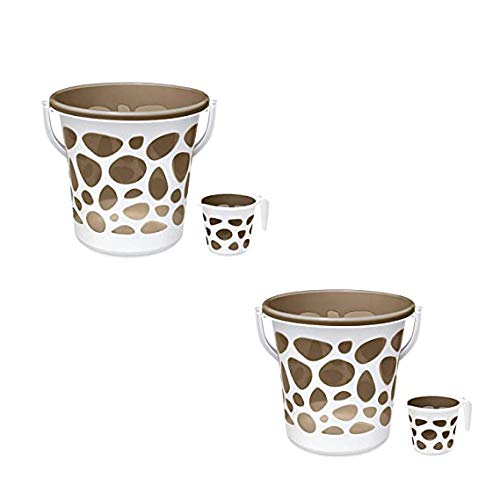 MILTON Plastic Duplex Bucket And Matching Mug Set Multicolour 18 L 2 buckets 2 mugs - Image 2