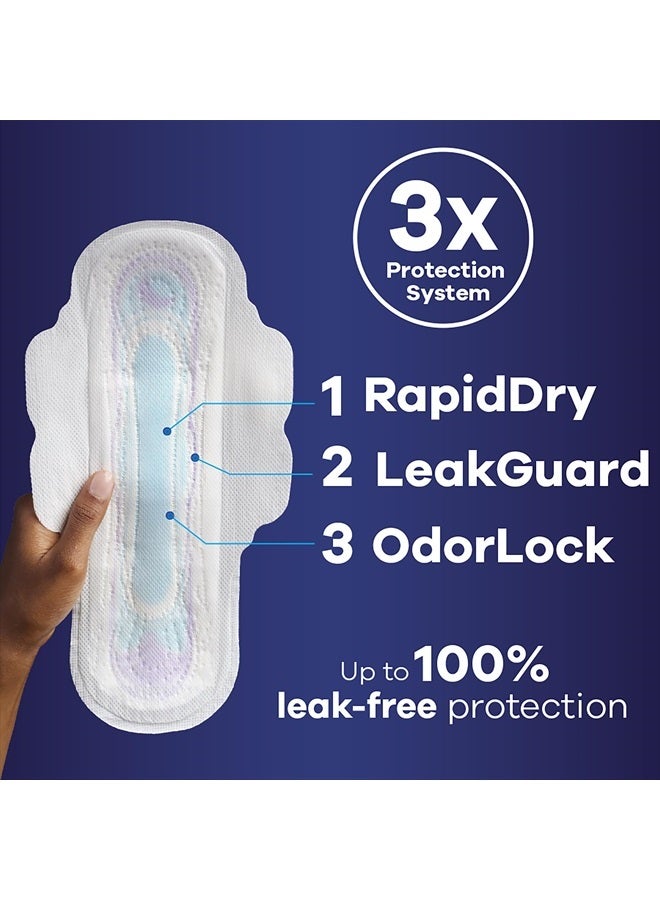 Always فوط نسائية رقيقة جداً بأجنحة للنساء، الحجم 4، امتصاص ليلي، بدون رائحة، 26 قطعة × 3 عبوات (78 قطعة إجمالاً) - Image 2