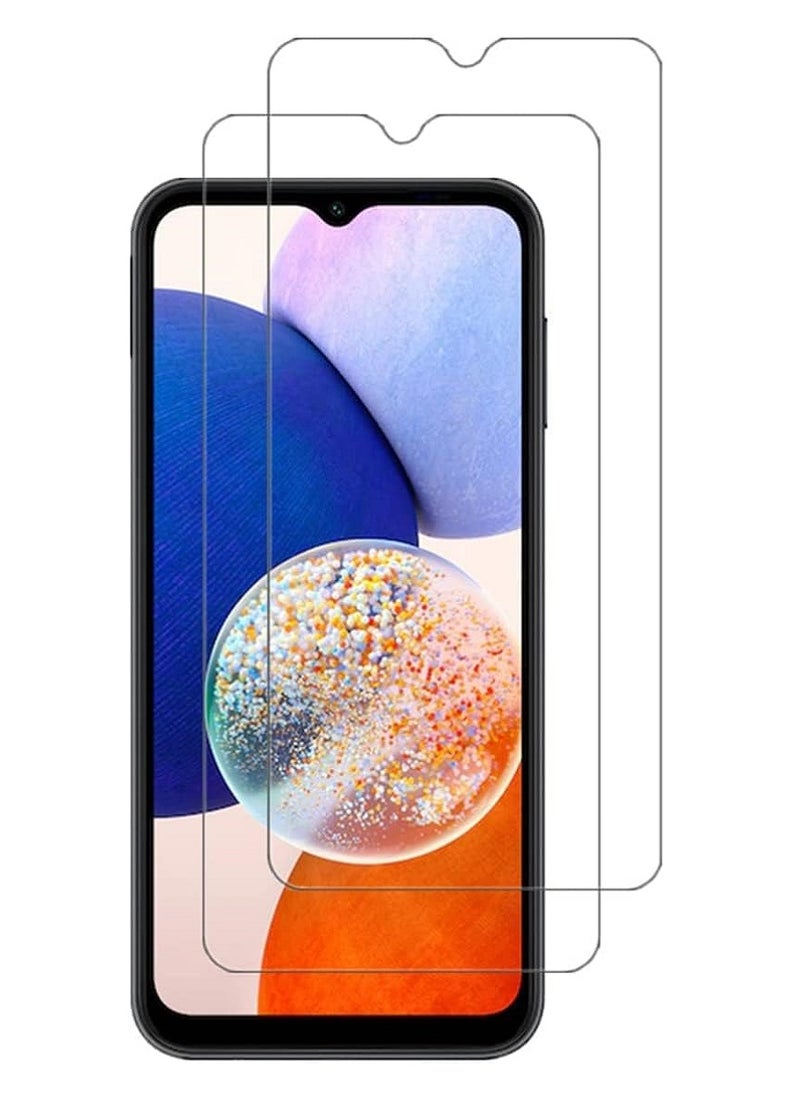 Super 2 Pieces Tempered Glass Screen Protector Clear Designed For Samsung Galaxy A14 5G Full Screen Coverage And Bubble Free - Image 1