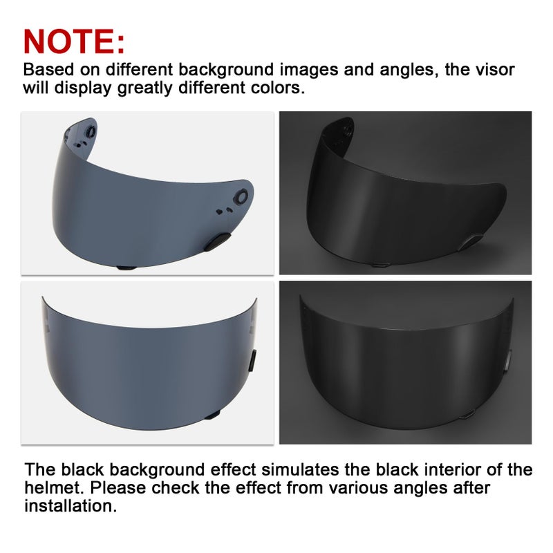 PSLER Qualifier Visor- Qualifier DLX Helmet Visor Motorcycle Face Shield Accessories Replacement for Bell Qualifier/Star/Vortex/RS-1/Revolver,Black - Image 2