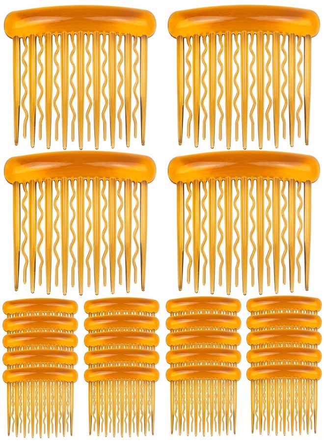 ايلان مجموعة إيلان المكونة من 24 قطعة من مشابك الشعر الجانبية البلاستيكية ذات الأسنان، إكسسوارات شعر للعرائس، مشط طرحة الزفاف للنساء والفتيات، وأعمال يدوية، 4 ألوان (بني فاتح). - Image 1