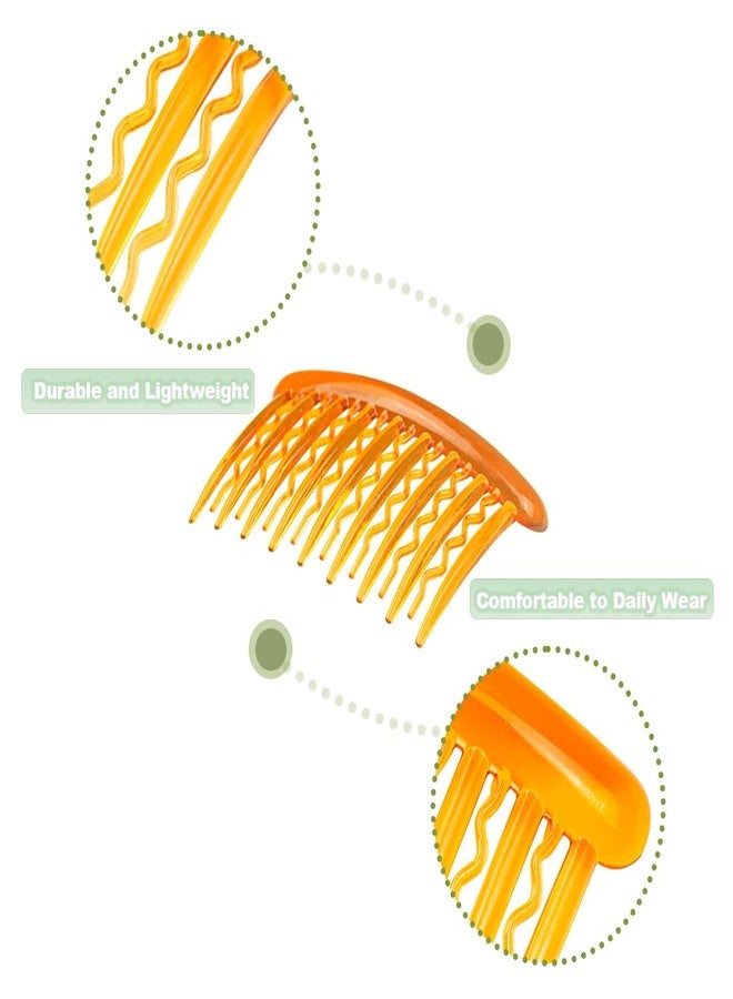 ايلان مجموعة إيلان المكونة من 24 قطعة من مشابك الشعر الجانبية البلاستيكية ذات الأسنان، إكسسوارات شعر للعرائس، مشط طرحة الزفاف للنساء والفتيات، وأعمال يدوية، 4 ألوان (بني فاتح). - Image 3