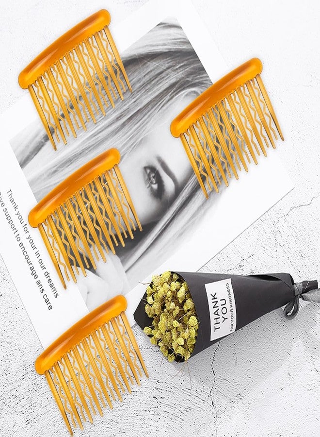 ايلان مجموعة إيلان المكونة من 24 قطعة من مشابك الشعر الجانبية البلاستيكية ذات الأسنان، إكسسوارات شعر للعرائس، مشط طرحة الزفاف للنساء والفتيات، وأعمال يدوية، 4 ألوان (بني فاتح). - Image 5