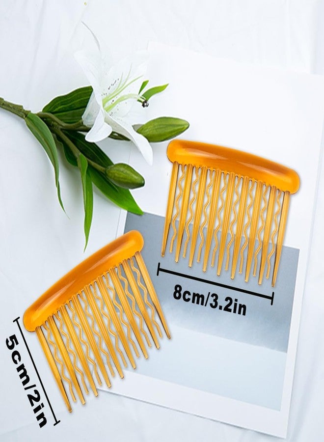 ايلان مجموعة إيلان المكونة من 24 قطعة من مشابك الشعر الجانبية البلاستيكية ذات الأسنان، إكسسوارات شعر للعرائس، مشط طرحة الزفاف للنساء والفتيات، وأعمال يدوية، 4 ألوان (بني فاتح). - Image 2