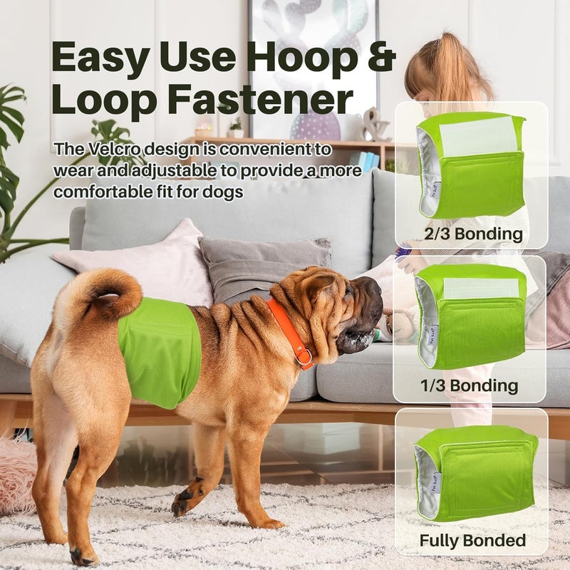 Pet Soft Dog Nappies Male - 5 Pack Washable Male Dog Diapers Small, Premium Reusable Belly Bands for Dogs (Solid, S) - Image 5