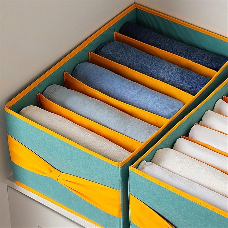 Clothes Organizer Storage Box, 8 Compartment Closet Organizer for T-Shirts, Pants & Baby Clothes, Durable Foldable Fabric Wardrobe Storage (One pack) - Image 2
