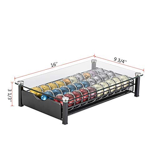 Rice rat Vertuo Capsule Holder Drawer for Nespresso With Glass For Cabinet Vertuoline Pod Storage Rack For Counter (Class-30 Pods) - Image 4