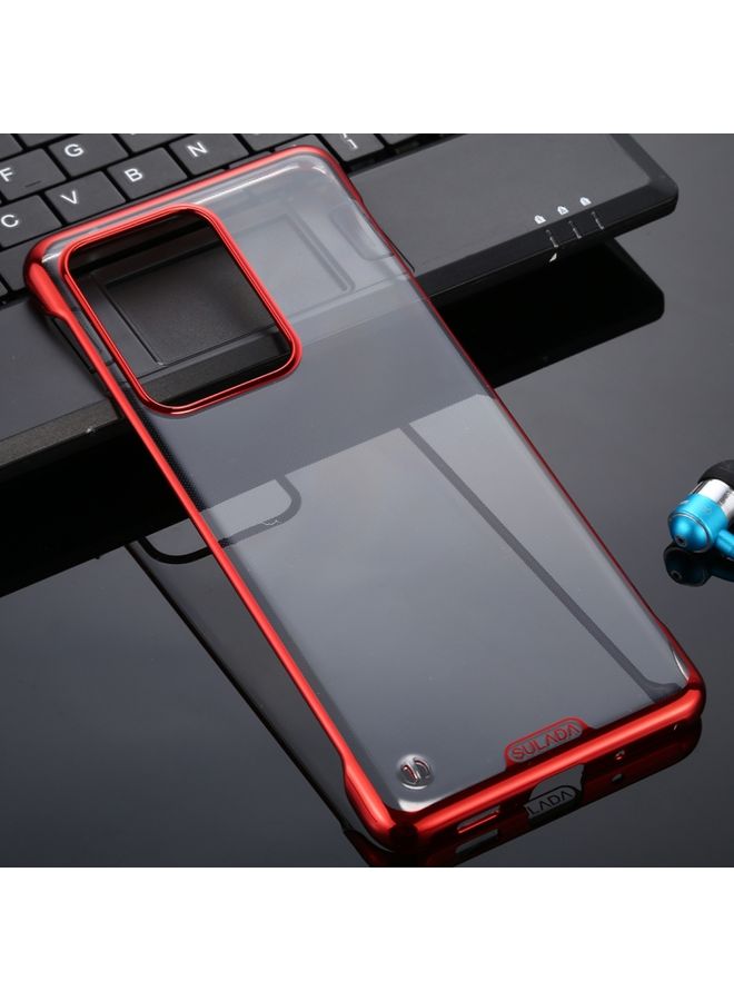 Case Cover For Galaxy S20 Ultra SULADA Borderless Drop-proof Vacuum Plating PC Case Red