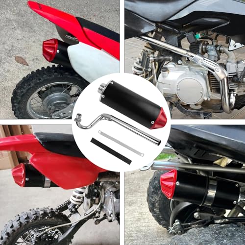 FLYPIG 28mm Dirt Bike Exhaust Muffler Pipe Silencer for XR50 CRF50 50cc 70cc 90cc 110cc 125cc SSR110 SSR125 TRX90 CRF70 XL70 Taotao DB14 DB10 Roketa Coolster TTR Pit Bike Muffler Motorcycle Exhaust - Image 3