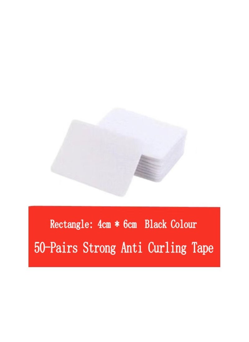 Generic - 50-Pairs Square Type Strong Anti Curling Tape,Anti-slip Stickers Rug Gripper Self Adhesive Fastener,Keep Corners Flat Adhesive Tape for Bed Sheet,Sofa Cushion,Mat - Image 1