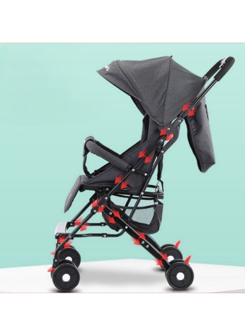 Generic Baby Pram Stroller With Sunshade Canopy Light Weight Easy Fold And Smooth Wheels Portable Baby Stroller  - Image 5