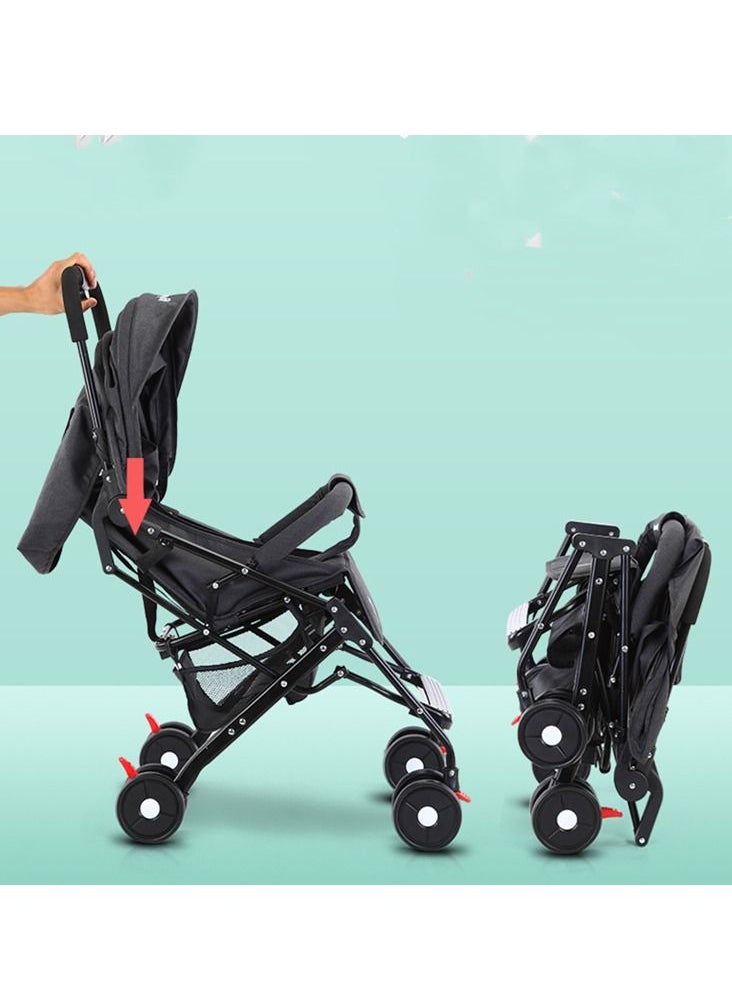 Generic Baby Pram Stroller With Sunshade Canopy Light Weight Easy Fold And Smooth Wheels Portable Baby Stroller  - Image 2