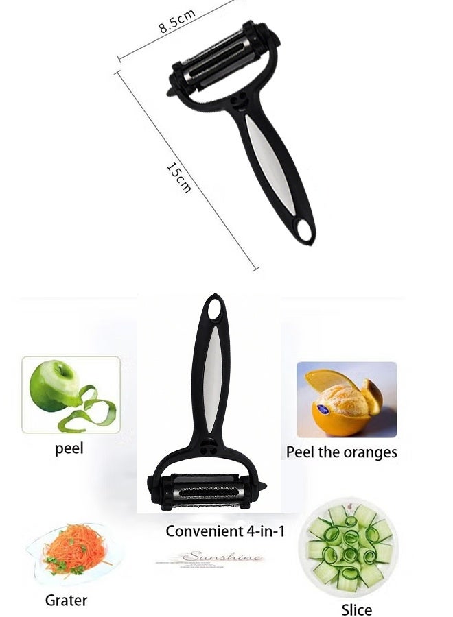 Happy D Peeler, 3-in-1 Stainless Steel Vegetable Peeler, Double-Sided Blade Vegetable Julienne Cutter and Fruit Slicer, Dual Blade Multifunction Potato Peeler - Image 5