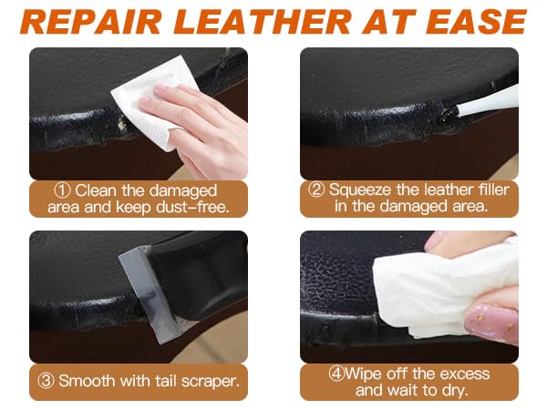 SEISSO 12 Colors Leather Repair Kit - for Furniture Car Seats Couches Sofa Shoes Boat, Leather Dye Restore Scratches Tears Holes, Purses Jacket Leather Paint, Vinyl Repair Kit Bonded Leather Genuine Italian… - Image 5