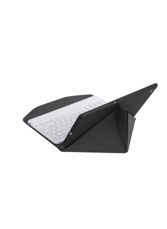 Green Tiger - B610 Diamond Texture Triangle Back Holder Splittable Bluetooth Keyboard Leather Tablet Case Samsung Galaxy Tab S6 Lite White Plus Black - Image 1