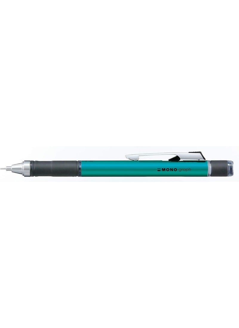 Tombow - Tombow 89438 MONO Graph Grip Mechanical Pencil Turquoise 1Pack Innovative Pencil With Rubber Grip and MONO Eraser - Image 1