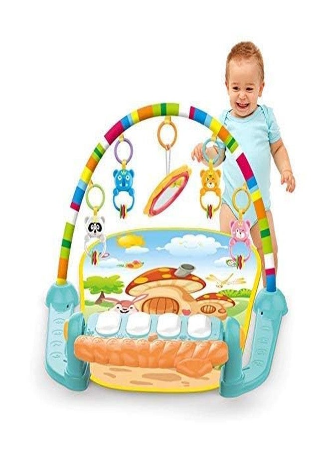 Karma Sales Kick and Play Musical Keyboard Mat Piano Play Mat Gym Fitness Rack Play Mat Gym with Hanging Rattles Lights Musical Keyboard Mat (Multicolor) - Image 3