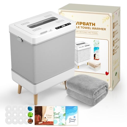 VIPBATH 35L Towel Warmer for Bathroom, Family-Sized Foldable Design with Window, Dual Safety Shut-Off for Overheat & Tip-Over, 12 Aroma Discs Gift Set, a Spa-Like Luxury for Home - Image 1