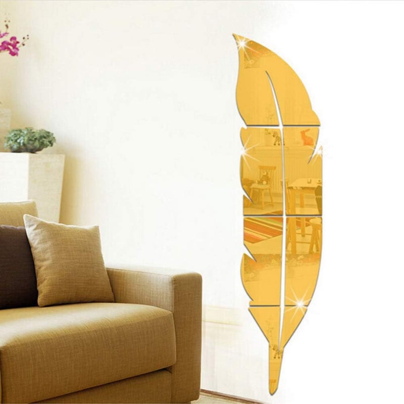 TPGP iSpchen DIY 3D Acrylic Feather Mirror Wall Sticker for Home Decoration - Image 2