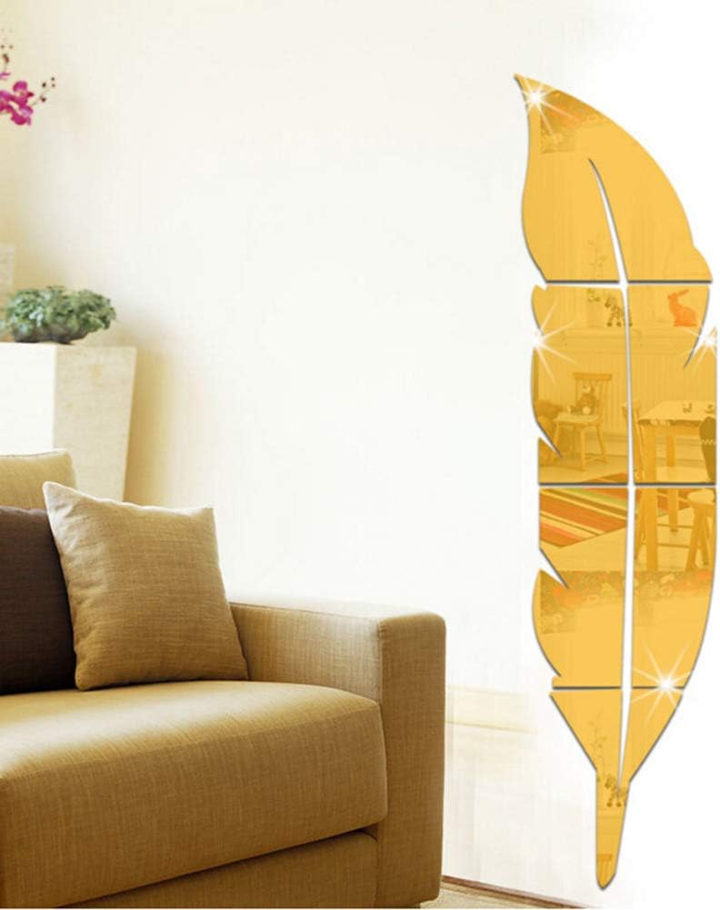 TPGP iSpchen DIY 3D Acrylic Feather Mirror Wall Sticker for Home Decoration - Image 4