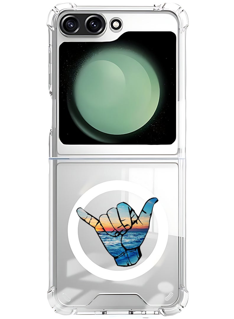 Theodor Magnetic Case for Samsung Galaxy Z Flip 5 Compatible with MagSafe Wireless Charging, Shockproof Phone Bumper Cover Hand - Image 1