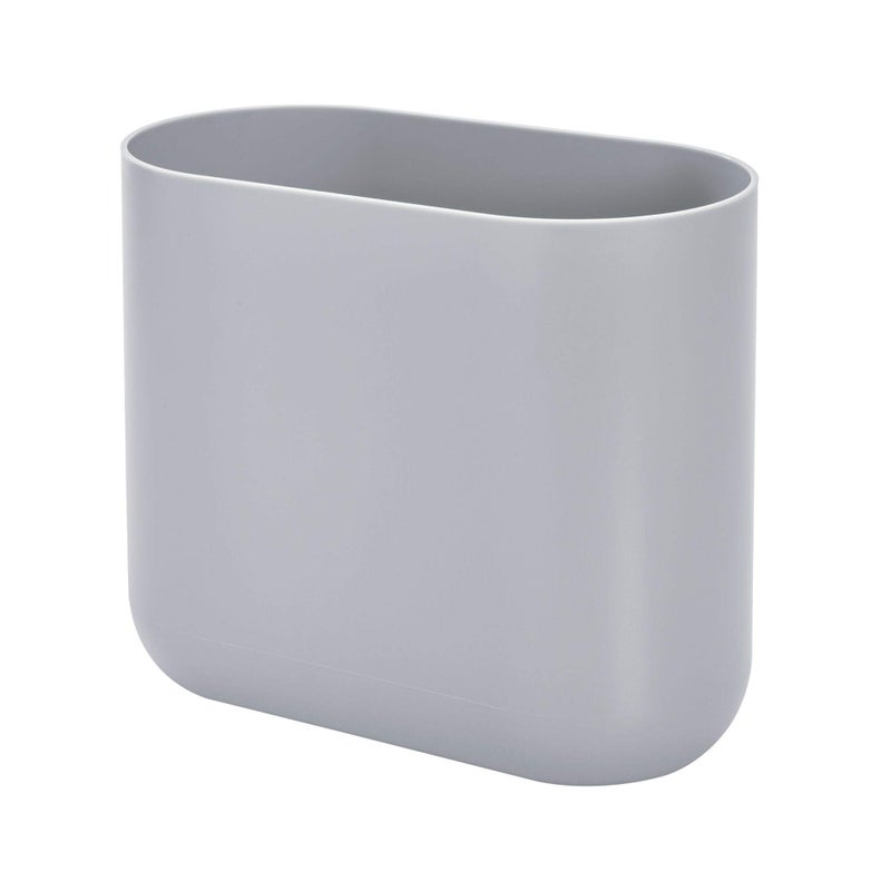 سلة مهملات مضغوطة بيضاوية الشكل من iDesign كاد لمكتب الحمام وغرفة النوم والمنزل والجامعة باللون الرمادي المطفأ