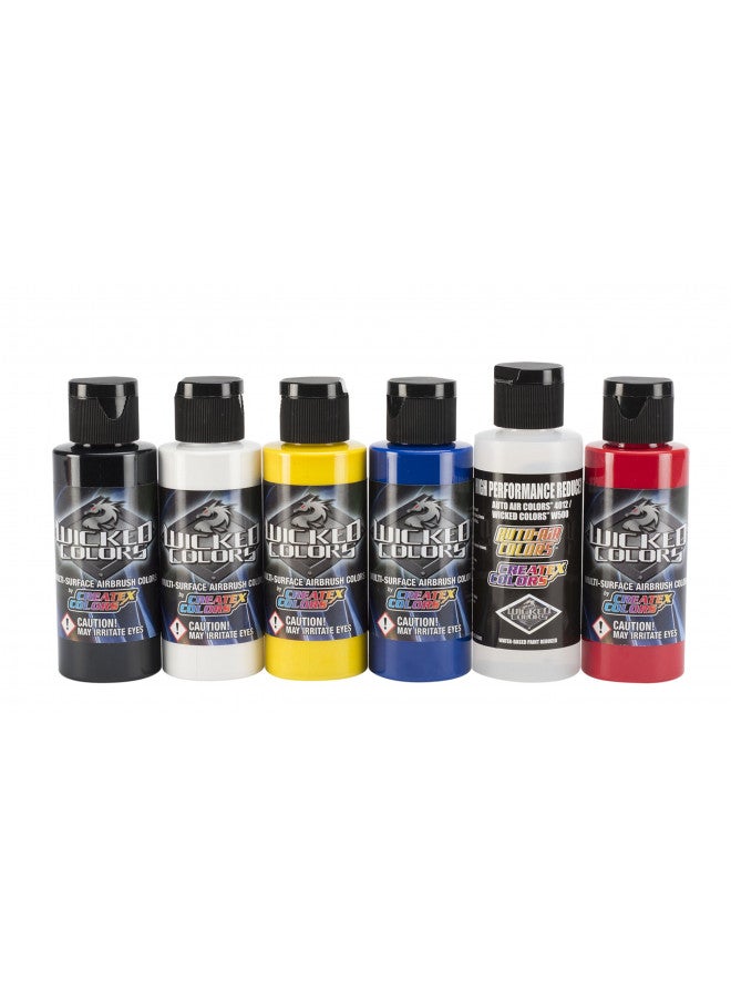 Wicked Colors W101-00 2-Ounce Wicked Primary Set Airbrush - Image 1