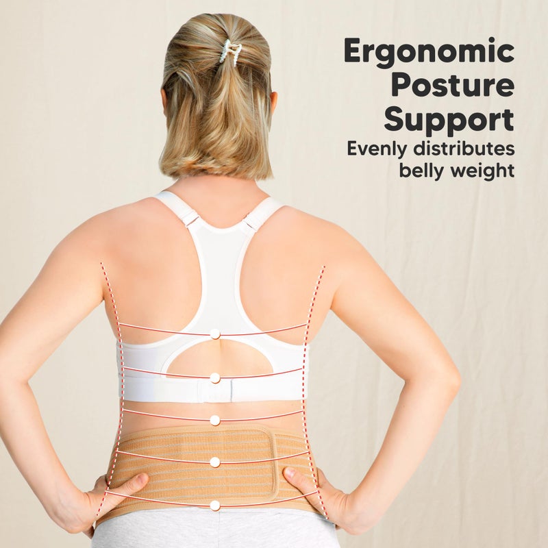 KeaBabies Maternity Belly Bands for Pregnant Women - 1-Pack, Soft & Breathable Pregnancy Belly Support Band, Easy Adjustable Maternity Belt for Back, Pelvic Support, Comfortable (Classic Ivory, XL) - Image 4