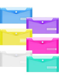 Sooez 24 Pack Plastic Pencil Pouch, Clear Poly Envelopes File Bag Bill Bag With Label Pocket, Plastic Pencil Case Bulk For A6 Size Files School, Office Storage  - Image 1